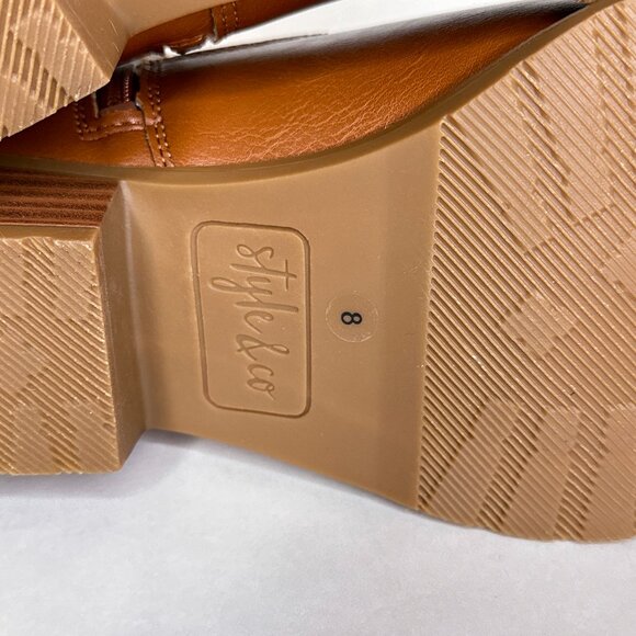 Style & Co Faux Leather Side Zip Ankle Booties Round Toe Block Heel Size 8M - Picture 11 of 14